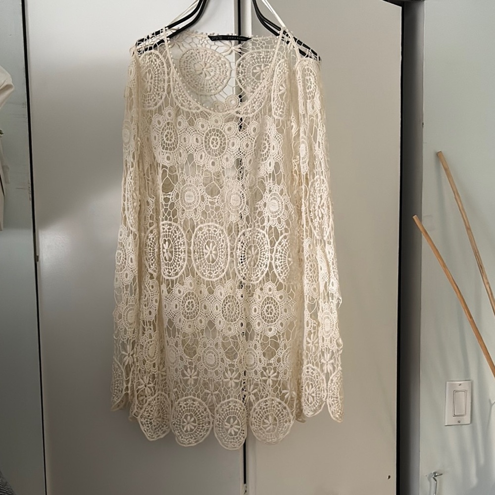 Zara Cream Lace Women's Top